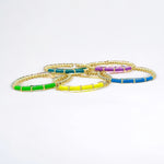 18K Enamel Bamboo Flexible Beads Bracelet