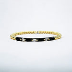 18K Enamel CZ Marquise Stone Shape Flexible Beads Bracelet