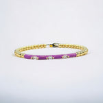 18K Enamel CZ Marquise Stone Shape Flexible Beads Bracelet