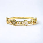 18K Gold Multi Chain Flower Bracelet