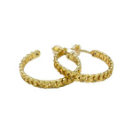 18K Gold/Silver Cuban Link CZ Earrings