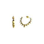 18K Gold/Silver Spike Earrings