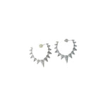 18K Gold/Silver Spike Earrings