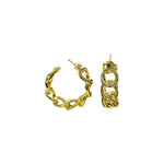 18K Gold/Silver Crystal Cuban Earrings