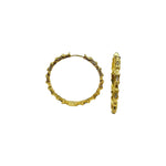 18K Gold Bamboo Hoop Earrings