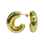 18K Gold/Silver Chunky Open Hoop Earrings