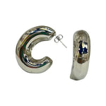 18K Gold/Silver Chunky Open Hoop Earrings