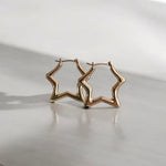 Stainless Steel Gold/Silver Star Shaped Hoop Earrings