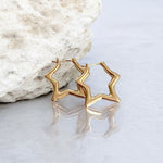 Stainless Steel Gold/Silver Star Shaped Hoop Earrings