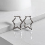 Stainless Steel Gold/Silver Star Shaped Hoop Earrings