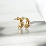 Stainless Steel Gold Half Moon Mini Studs