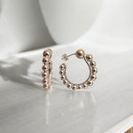 18K Silver Geometric Metal Ball Stud Earrings