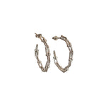 18K Gold/Silver Chain Linked Lock Hoop Earrings