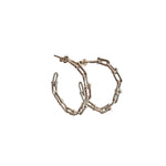 18K Gold/Silver Chain Linked Lock Hoop Earrings