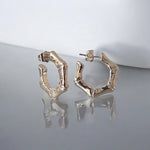 Stainless Steel Silver Puffy Hoop Earrings