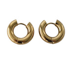18K Gold/Silver Plated Filled Thick Hoop Earrings
