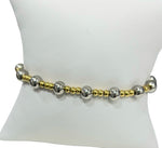 18K 4 Piece Gold Plated Stack With 5MM Silver Bead Bracelet