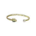 18K Gold/Silver Plated Panther With Round Diamond Cut Stone Cuban Bracelet