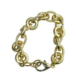 18K Gold Plated Roll & Textured Oval Link Bracelet