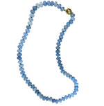 18K Gold Plated Magnet Lock With Angelite Rondelle Beads Necklace