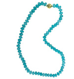 18K Gold Plated Magnet Lock With Angelite Rondelle Beads Necklace