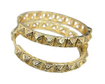 18K Gold Plated CZ Pattern Hoop Earrings