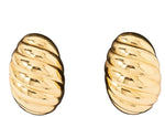 18K Gold Plated Croissant Shield Stud Earrings