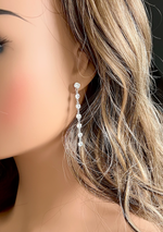 Linear Bezel Set CZ Earrings