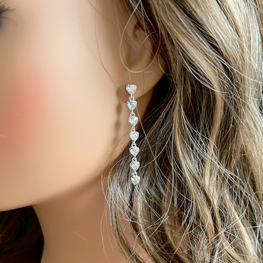 Linear Bezel Set CZ Earrings