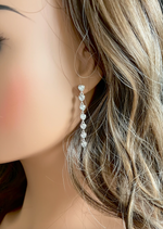 Linear Bezel Set CZ Earrings