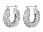 25MM Pave Cubic Zirconia Hoop Earrings