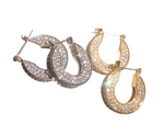 25MM Pave Cubic Zirconia Hoop Earrings