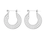 25MM Pave Cubic Zirconia Hoop Earrings