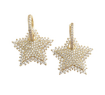 Pave Cubic Zirconia Star Drop Earrings