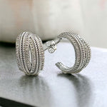 Cross-Over Cubic Zirconia & Rope Hoop Earrings