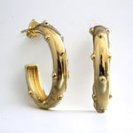 18K Gold Plated 25mm Hoop Earrings with Polka-Dot Detailing