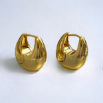 Solid 18K Gold Plating High Polish Basket Hoop Earrings