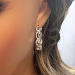 32mm CZ Oval Link Hoop Earrings