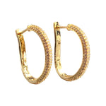 Pave Cubic Zirconia Hoop Earrings