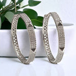 Pave Cubic Zirconia Spike Design Hoop Earrings