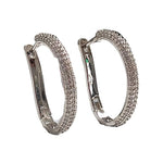 Pave Cubic Zirconia Hoop Earrings