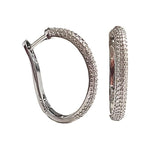 Pave Cubic Zirconia Hoop Earrings