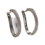 Pave Cubic Zirconia Hoop Earrings