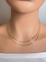 18K Gold/Silver 2MM Oval Link Necklace