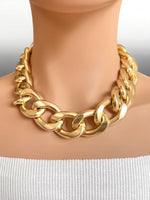 18K Gold/Silver 21MM 18" Heavy Twisted Chain Necklace