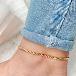 18K Gold Plated Cuban Link Anklet