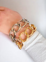 18K Gold/Silver 21MM 18" Heavy Twisted Chain Necklace
