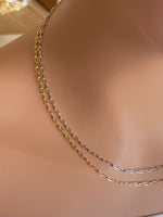 18K Gold/Silver 2MM Oval Link Necklace