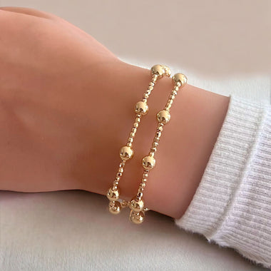 18K Gold Bead Bracelet