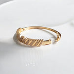 18k Gold CZ V Shape Bangle